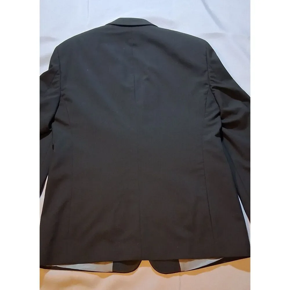 Stafford Mens Black Two-Piece Tuxedo Suit Set 42R Blazer 36x30 Pants Formal